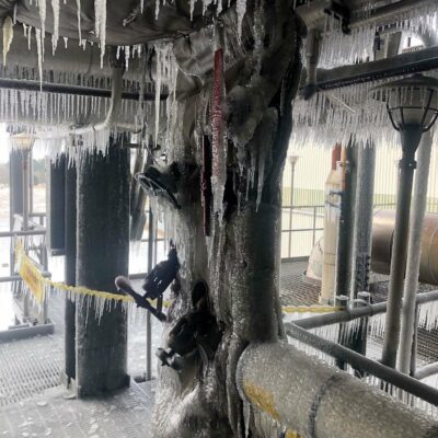 frozen gas pipes