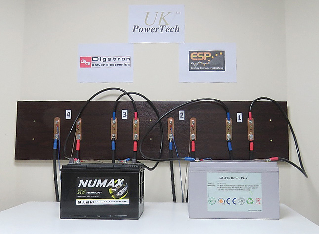 Fig 1: As received Numax lead-acid and Chinese lithium-ion batteries