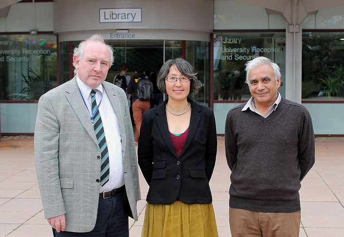 Left to right  Dr Miles Redfern, Professor Furong Li of the Department of Electronic and Electrical Engineering, and Knowledge Transfer Partnership Fellow Surendra Kaushik, who has been involved in both Project Edison in the library and Project SoLa Bristol.