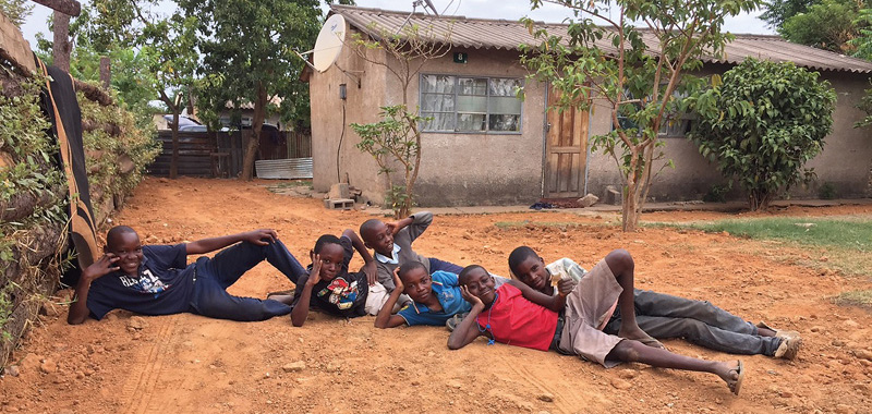 Kabwe boys in lead-free yard