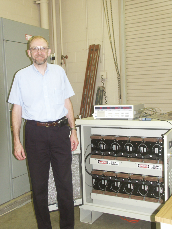 The SAFT high power lithium UPS looks very compact compared to the two metre tall Jim McDowall