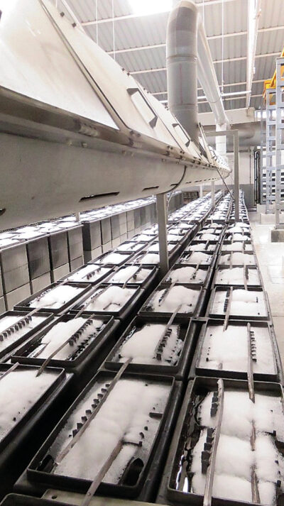 Plate formation line for VRLA recombination batteries