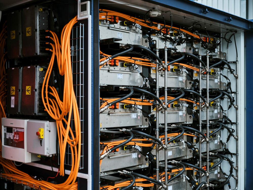 Racks of batteries