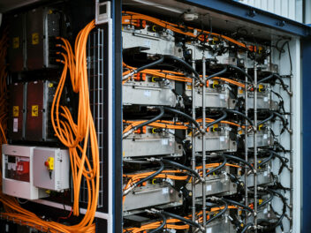 Racks of batteries