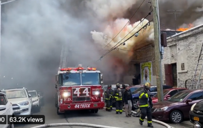 firefighters tackle a blaze