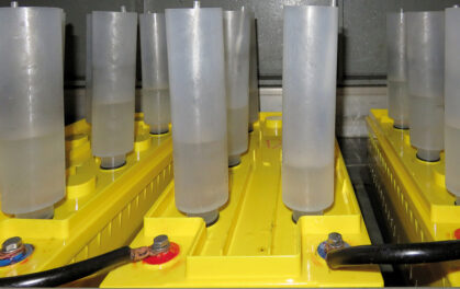 Fig 7: Typical method for preventing electrolyte dry-out during VRLA battery formation.