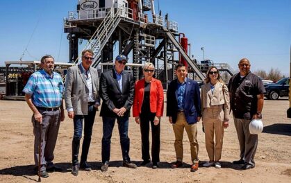 Lars Carlstrom seen (second from left) with (L-R) Rod Colwel (CEO, CTR), Jennifer Granholm (US Sec. of Energy), Darya Deliyeva (Programme Director, Italvolt; second from right) and CTR staff.