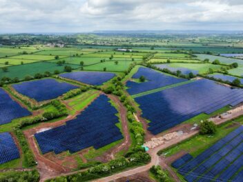 aerial view of solar array