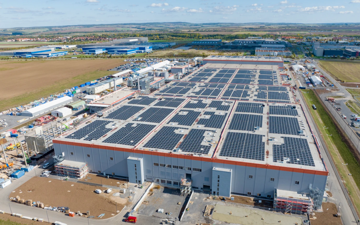aerial view of factory