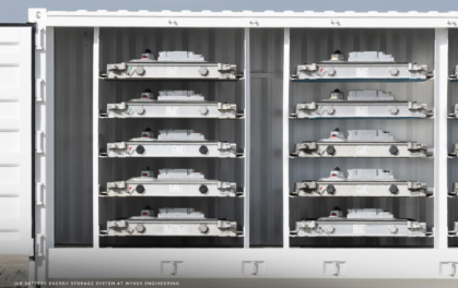 battery modules in a rack