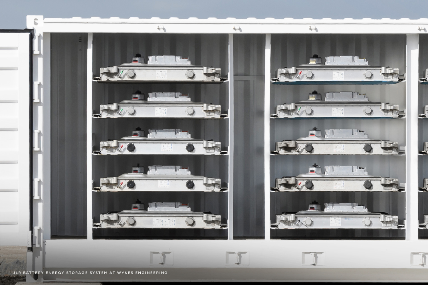 battery modules in a rack