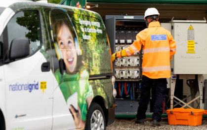 man working with electrical connections
