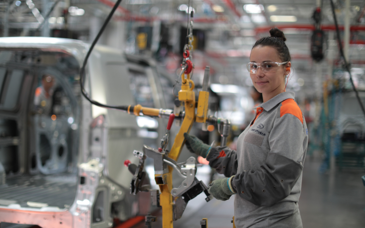 woman worker on assembly line