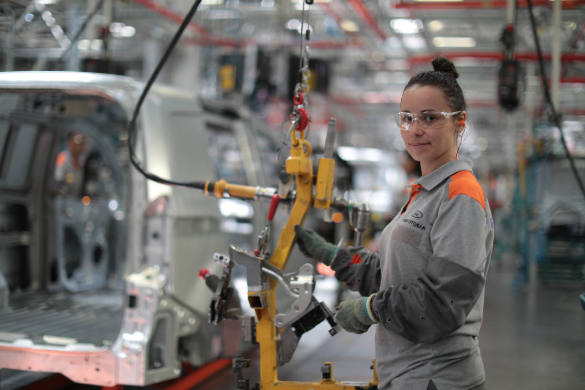 woman worker on assembly line