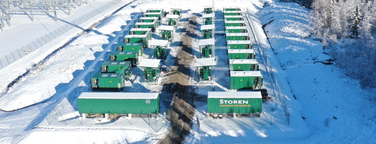 energy storage containers in the snow