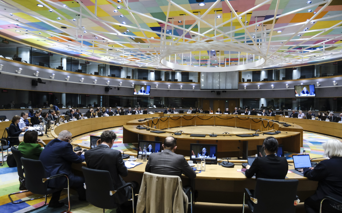 EU Council members sitting in session