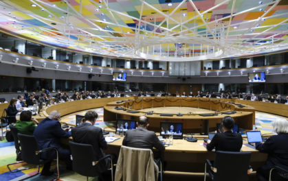 EU Council members sitting in session