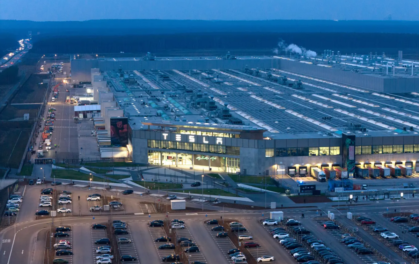 aerial view of Tesla plant