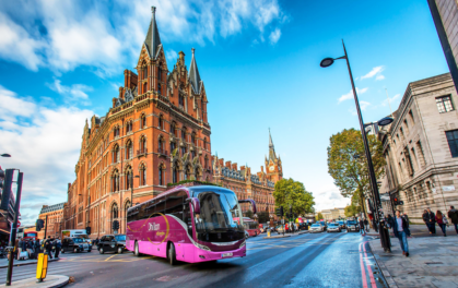 pink bus