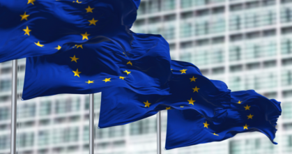 EU flags flying