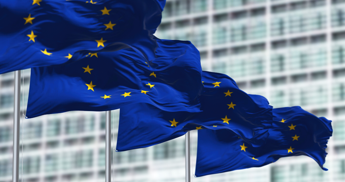 EU flags flying