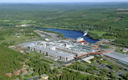aerial view of paper mill
