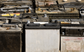 waste batteries piled together