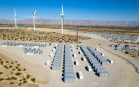 battery storage array in desert
