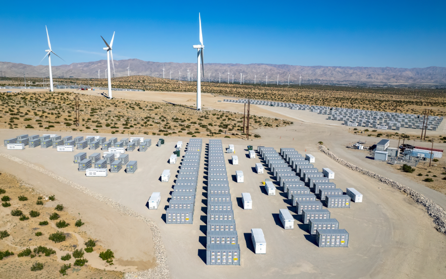 battery storage array in desert