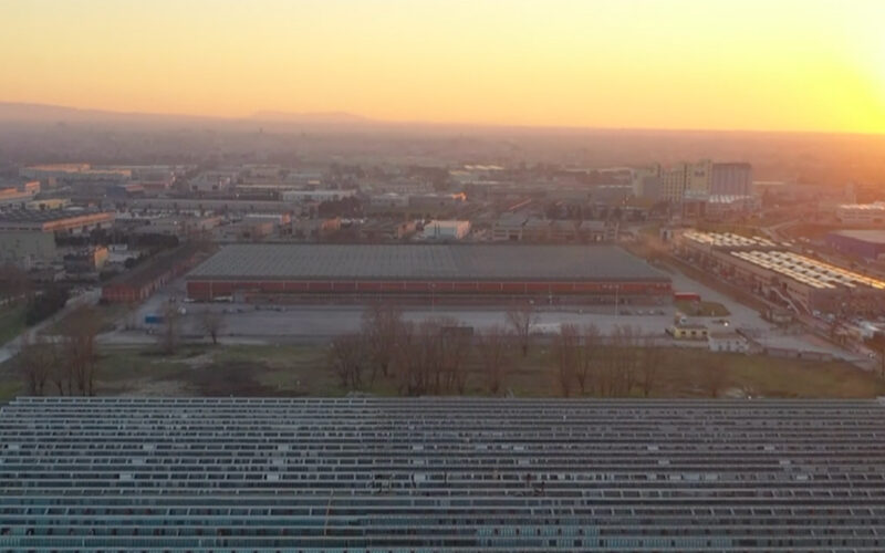 gigafactory at sunset